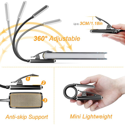 Portable Rechargeable LED Clip On Reading Light
