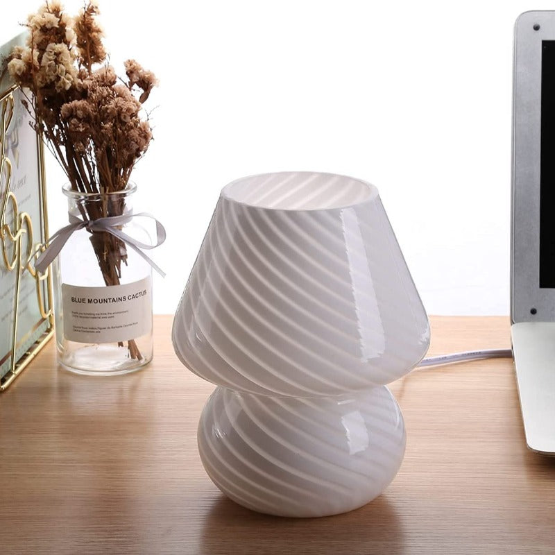 Elegant Glass Table Lamp Mushroom Shape