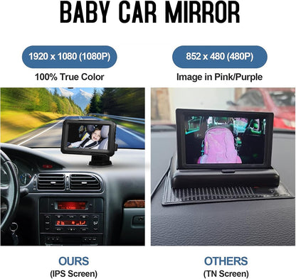 Baby Car Seat Mirror with HD Camera and 4.3 Display