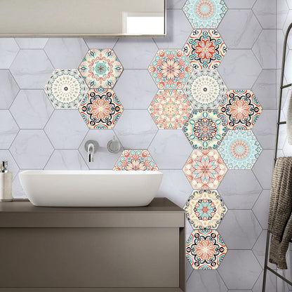 Colorful Hexagon Wall Stickers Removable Tile Decal