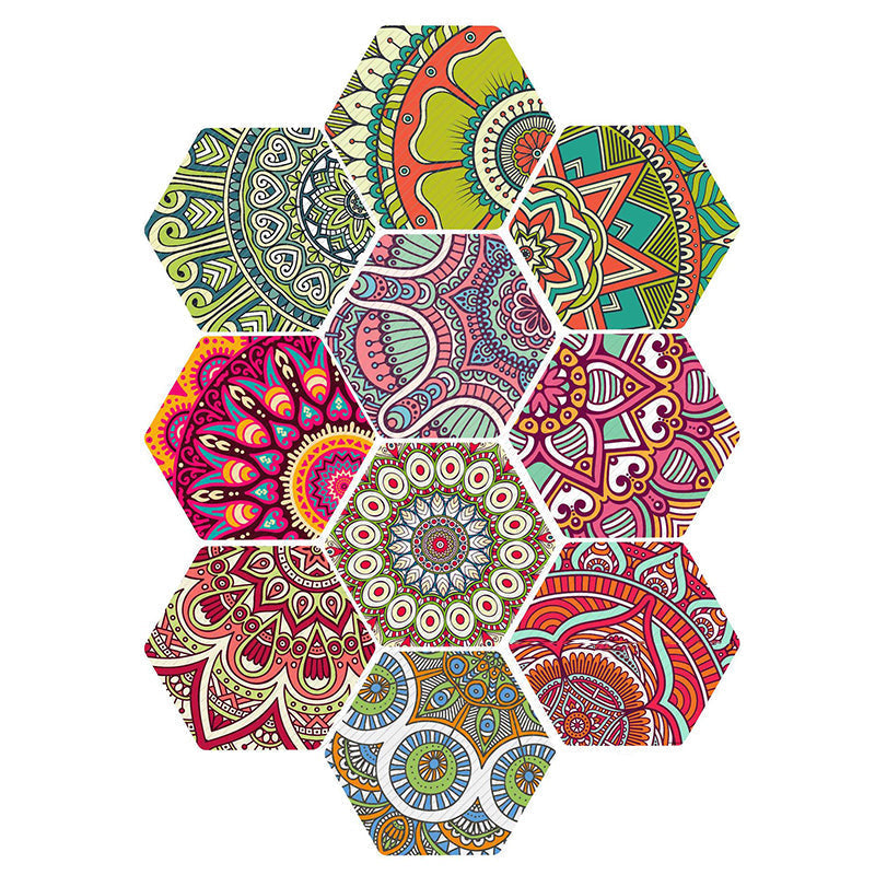 Colorful Hexagon Wall Stickers Removable Tile Decal