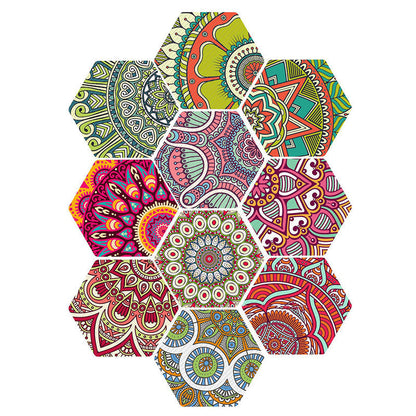 Colorful Hexagon Wall Stickers Removable Tile Decal