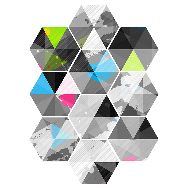 Colorful Hexagon Wall Stickers Removable Tile Decal