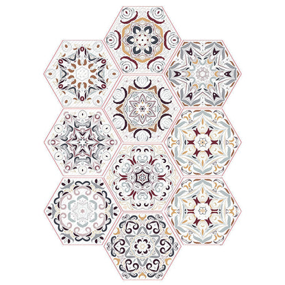 Colorful Hexagon Wall Stickers Removable Tile Decal