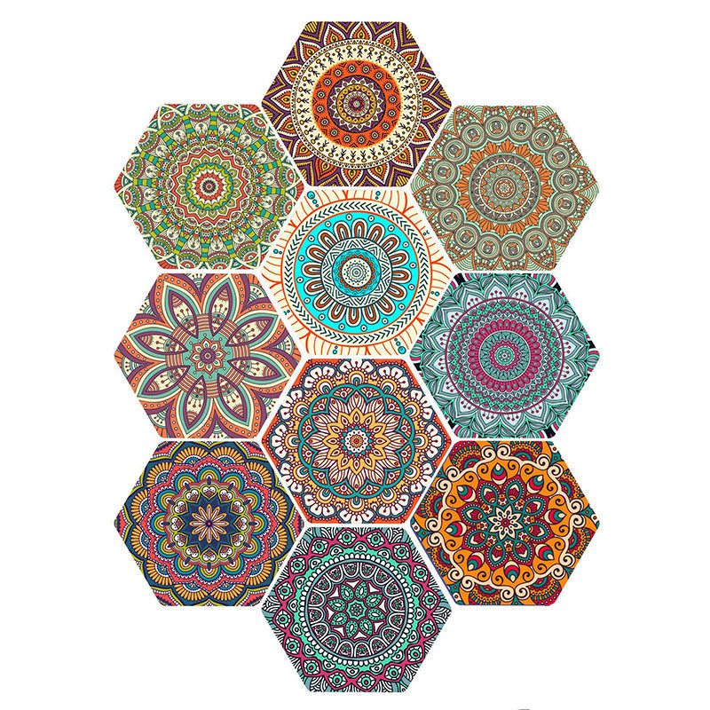 Colorful Hexagon Wall Stickers Removable Tile Decal