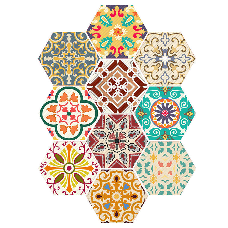Colorful Hexagon Wall Stickers Removable Tile Decal