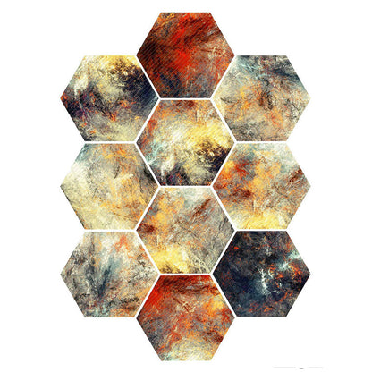 Colorful Hexagon Wall Stickers Removable Tile Decal