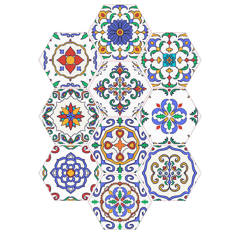 Colorful Hexagon Wall Stickers Removable Tile Decal
