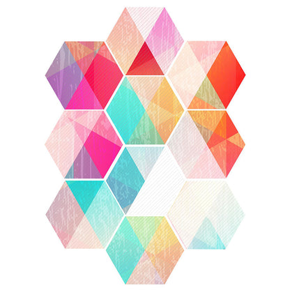 Colorful Hexagon Wall Stickers Removable Tile Decal