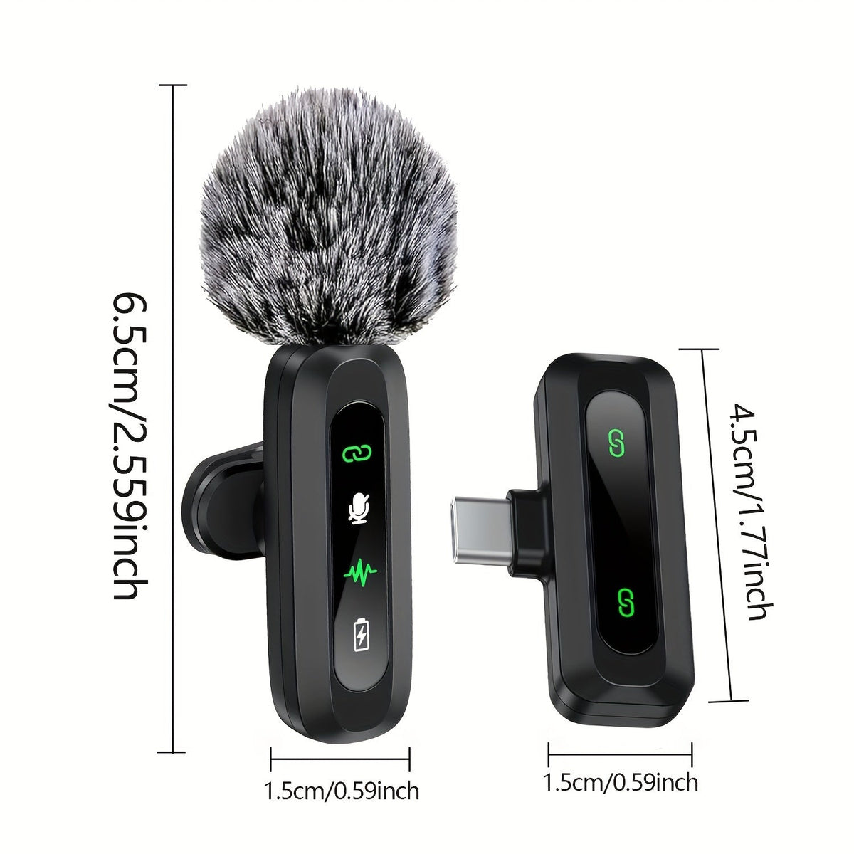 Compact Wireless Clip On Microphone for Phone and Tablet