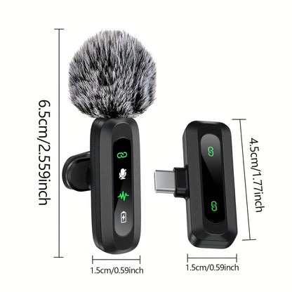 Compact Wireless Clip On Microphone for Phone and Tablet
