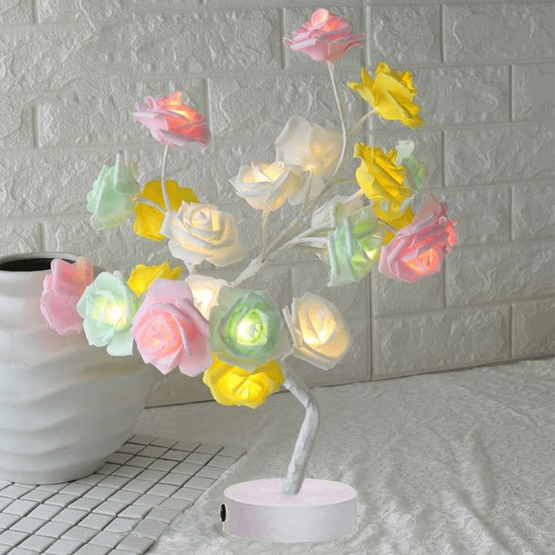 Pretty LED Rose Night Light Table Lamp for Bedroom