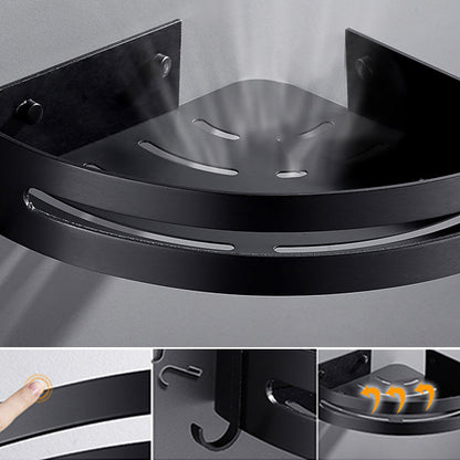 Sleek Black Bathroom Shelf Set, 3 PieceAccessory Kit
