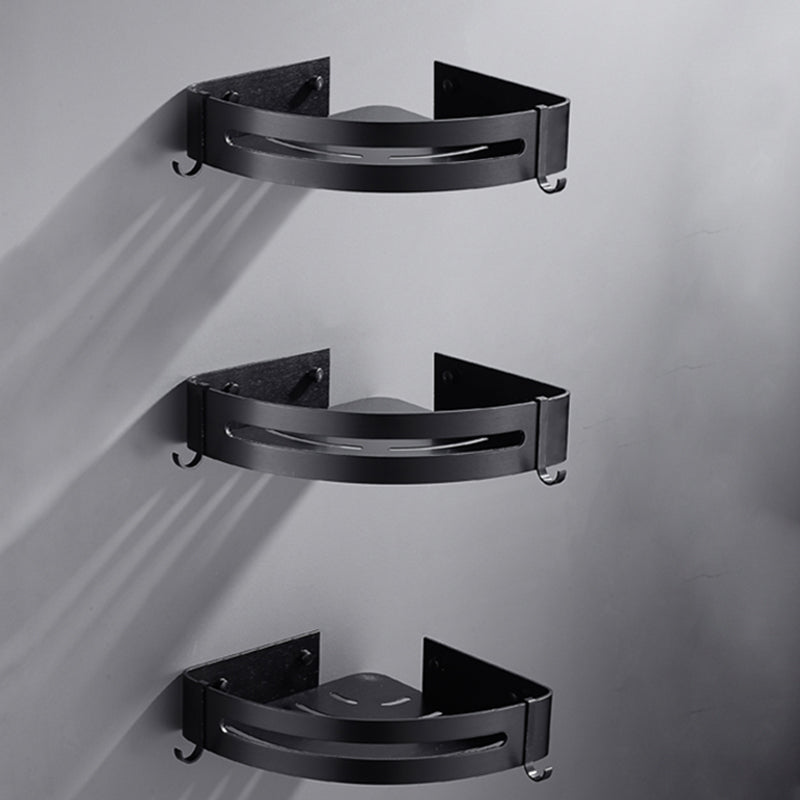 Sleek Black Bathroom Shelf Set, 3 PieceAccessory Kit