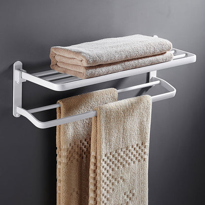 Classic White Bath Hardware Set with Towel Rack