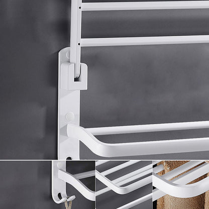 Classic White Bath Hardware Set with Towel Rack