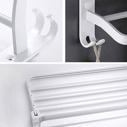 Classic White Bath Hardware Set with Towel Rack