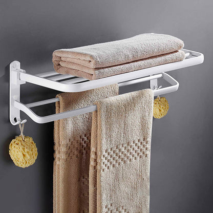 Classic White Bath Hardware Set with Towel Rack