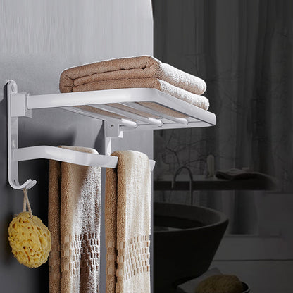 Classic White Bath Hardware Set with Towel Rack