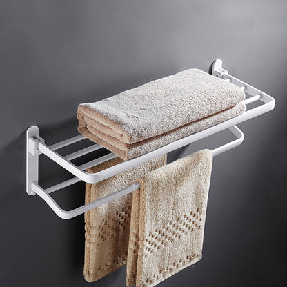 Classic White Bath Hardware Set with Towel Rack