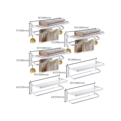 Classic White Bath Hardware Set with Towel Rack