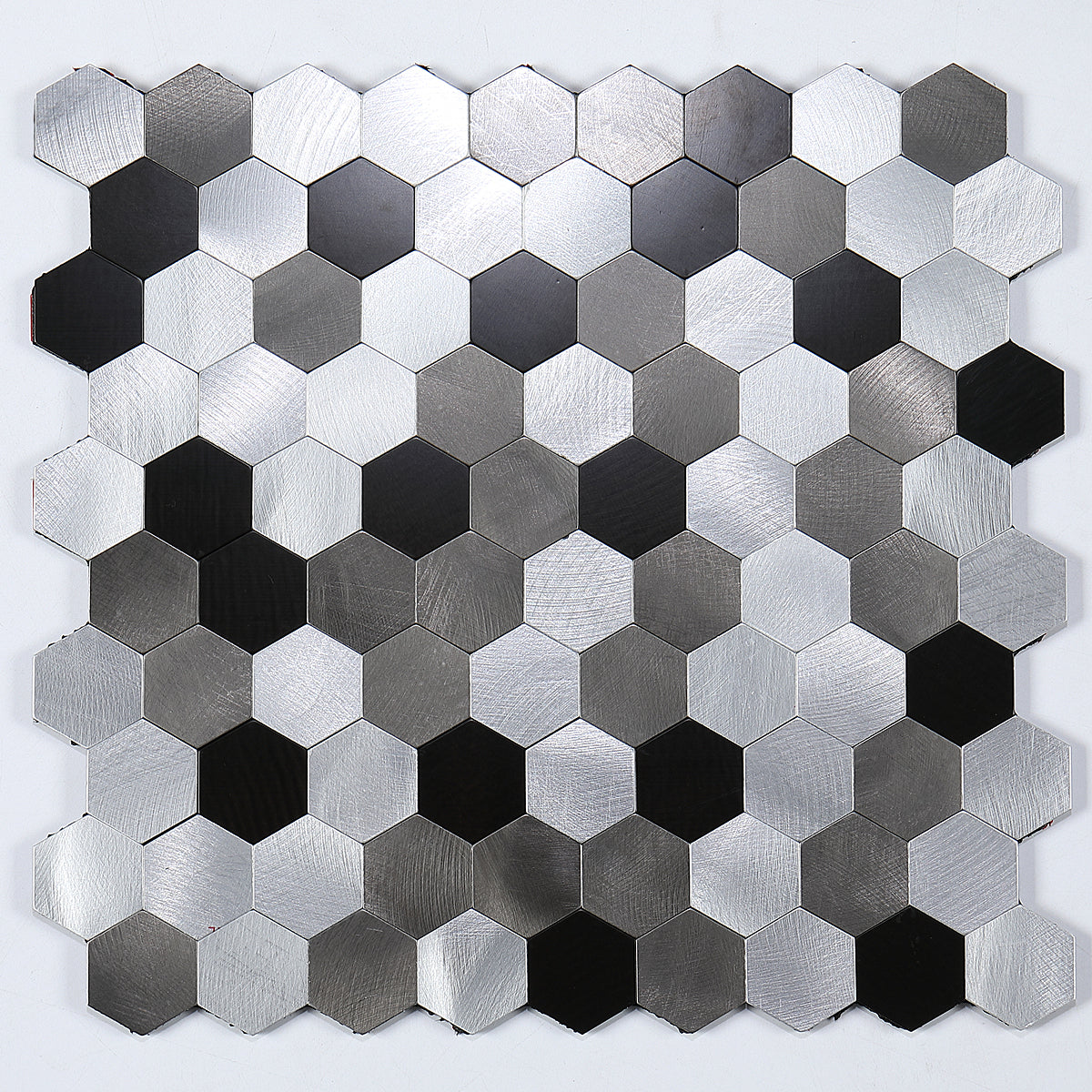 Easy Peel Stick Metal Hexagon Mosaic Wall Tile