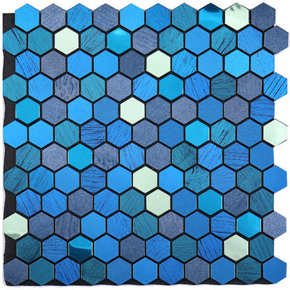 Easy Peel Stick Metal Hexagon Mosaic Wall Tile