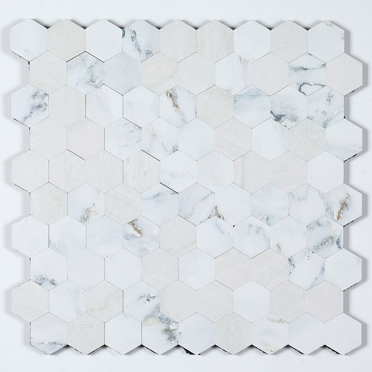 Easy Peel Stick Metal Hexagon Mosaic Wall Tile
