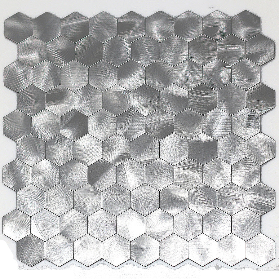 Easy Peel Stick Metal Hexagon Mosaic Wall Tile