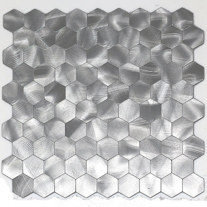 Easy Peel Stick Metal Hexagon Mosaic Wall Tile