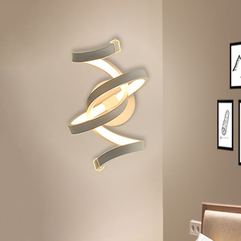 Simple White LED Wall Sconce Light for Bedroom