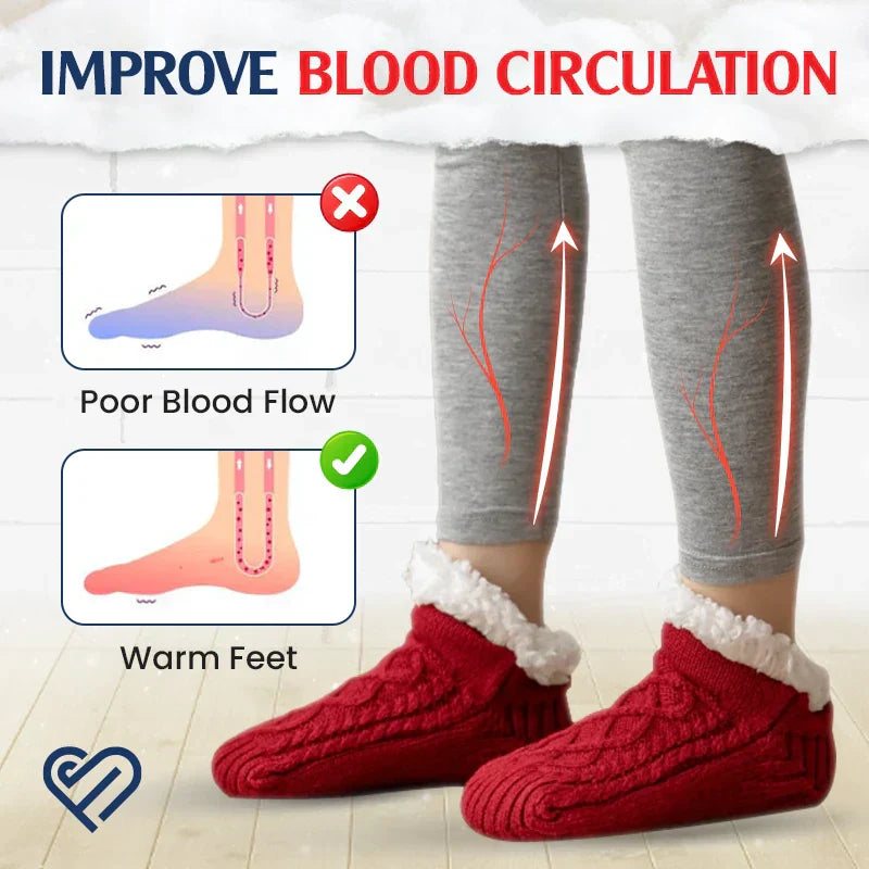 Warm Fleece Cozy Grip Socks Slippers
