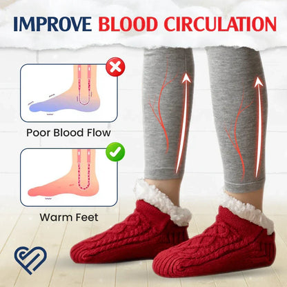 Warm Fleece Cozy Grip Socks Slippers