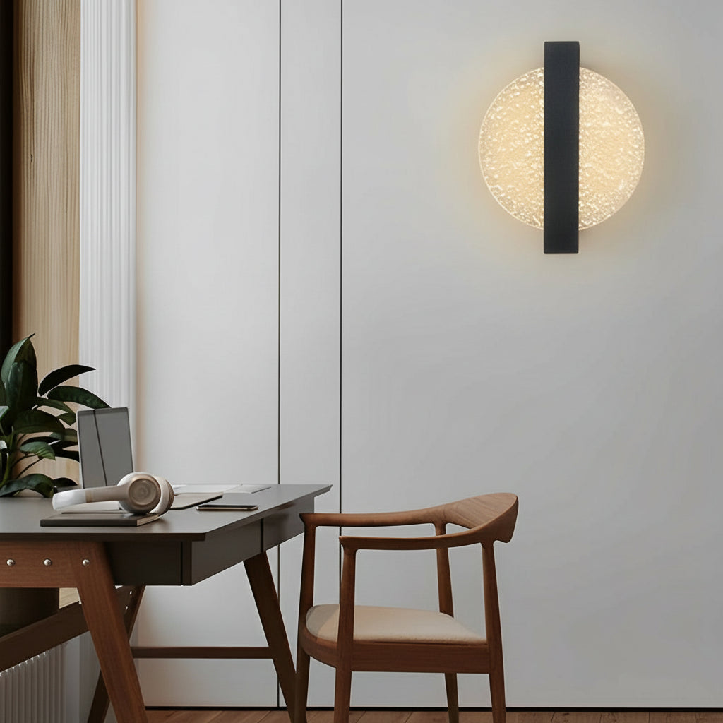 Contemporary LED Wall Light – Sleek Glass Bedroom Sconce