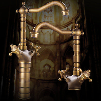 Modern Wide Spread Bath Faucet with Cross Handle Sink Mixer