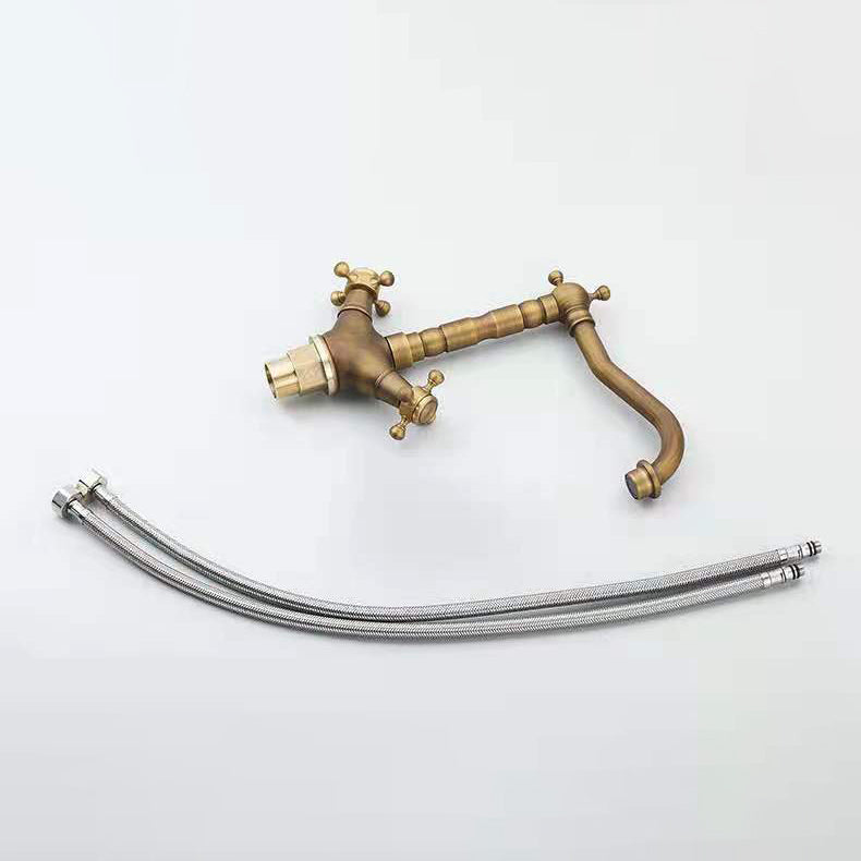 Modern Wide Spread Bath Faucet with Cross Handle Sink Mixer