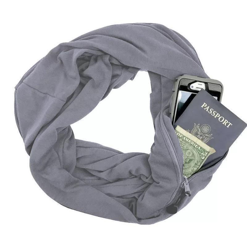 Cozy Neck Scarf with Secret Pocket for Cold Weather