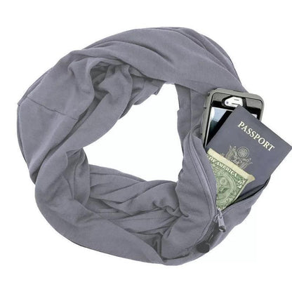 Cozy Neck Scarf with Secret Pocket for Cold Weather