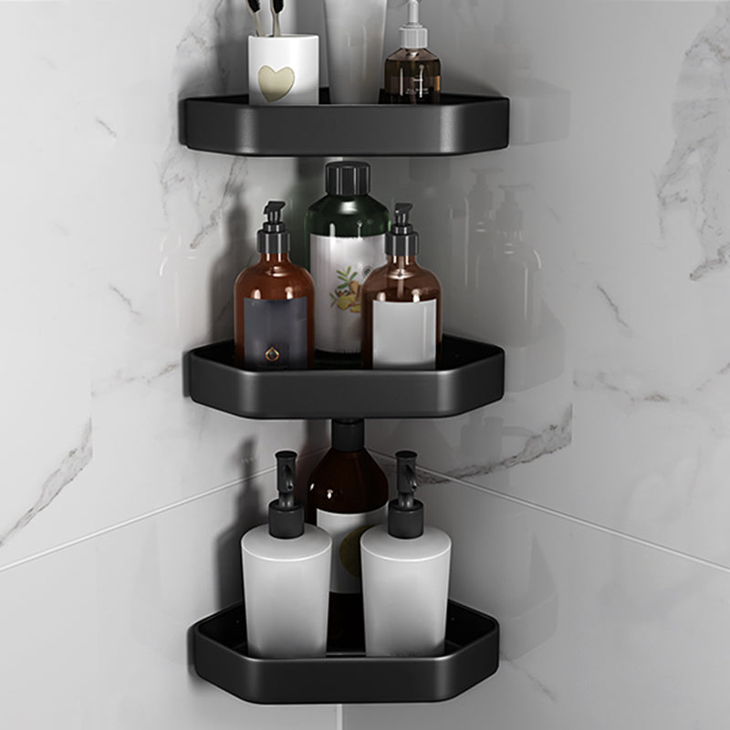 Stylish Black Bathroom Shelf Set Rustproof 1/2/3 Piece