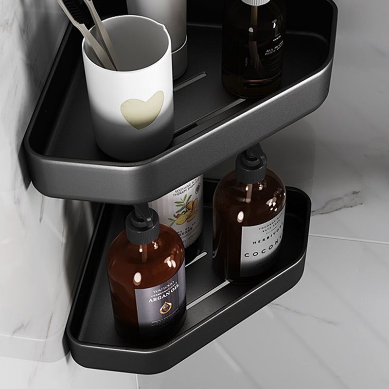 Stylish Black Bathroom Shelf Set Rustproof 1/2/3 Piece