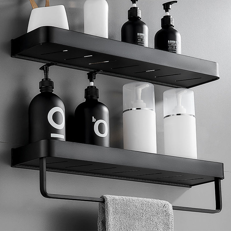 Sleek Black 2-Piece Stainless Steel Bath Accessory Set