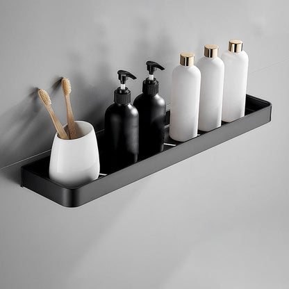 Sleek Black 2-Piece Stainless Steel Bath Accessory Set