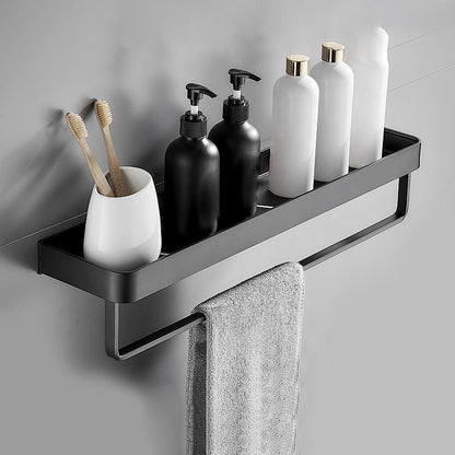 Sleek Black 2-Piece Stainless Steel Bath Accessory Set