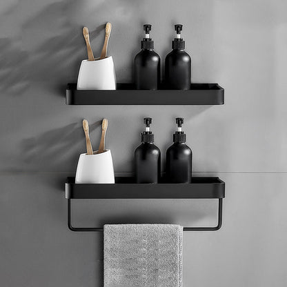 Sleek Black 2-Piece Stainless Steel Bath Accessory Set
