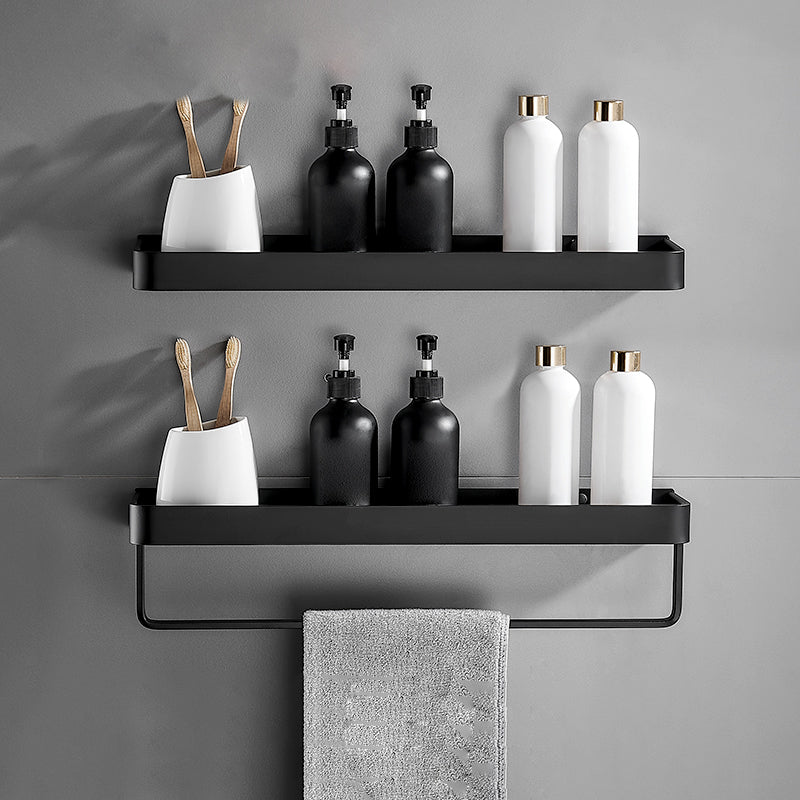 Sleek Black 2-Piece Stainless Steel Bath Accessory Set