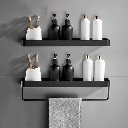 Sleek Black 2-Piece Stainless Steel Bath Accessory Set