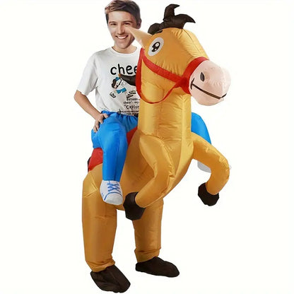 Funny Blow Up Horse Rider Costume - Cofik