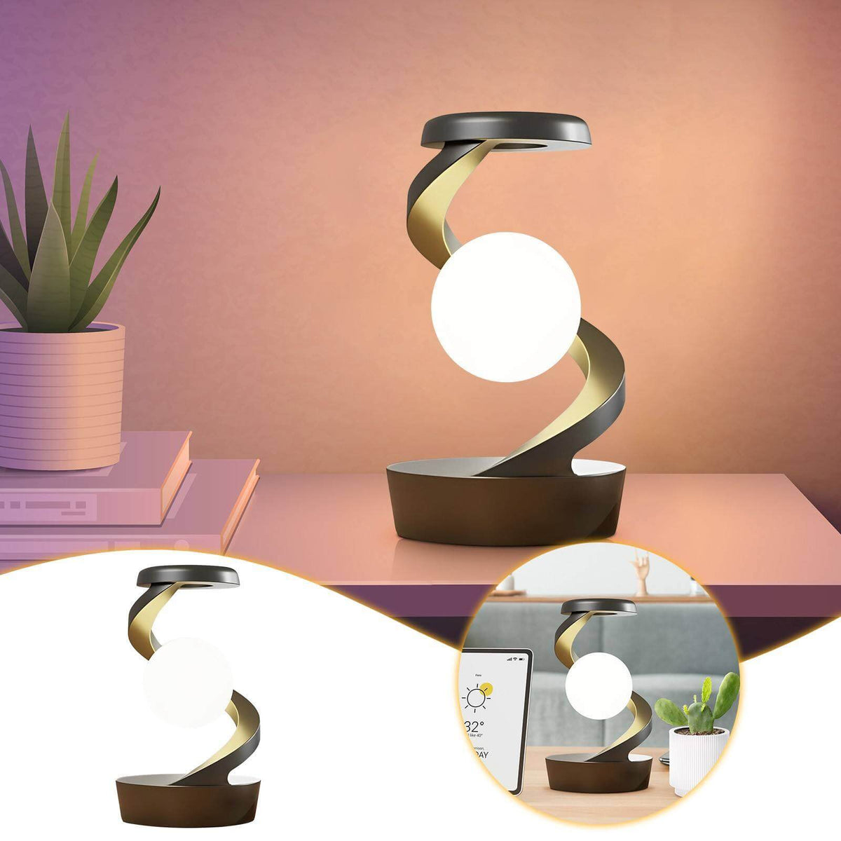 Compact LED Desk Lamp with Wireless Charging and Touch Control