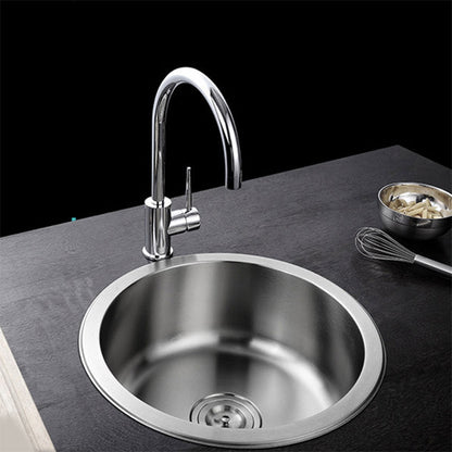 Modern Round Stainless Steel Kitchen Sink with Strainer