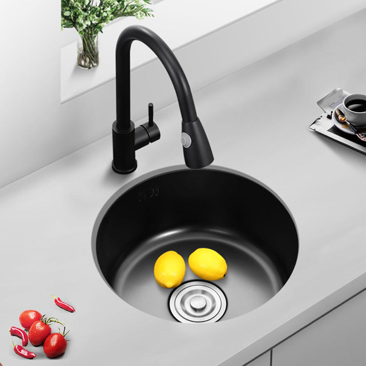 Stainless Steel Round Kitchen Sink with Drain Kit